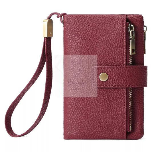 Solid Color Leather Wallet