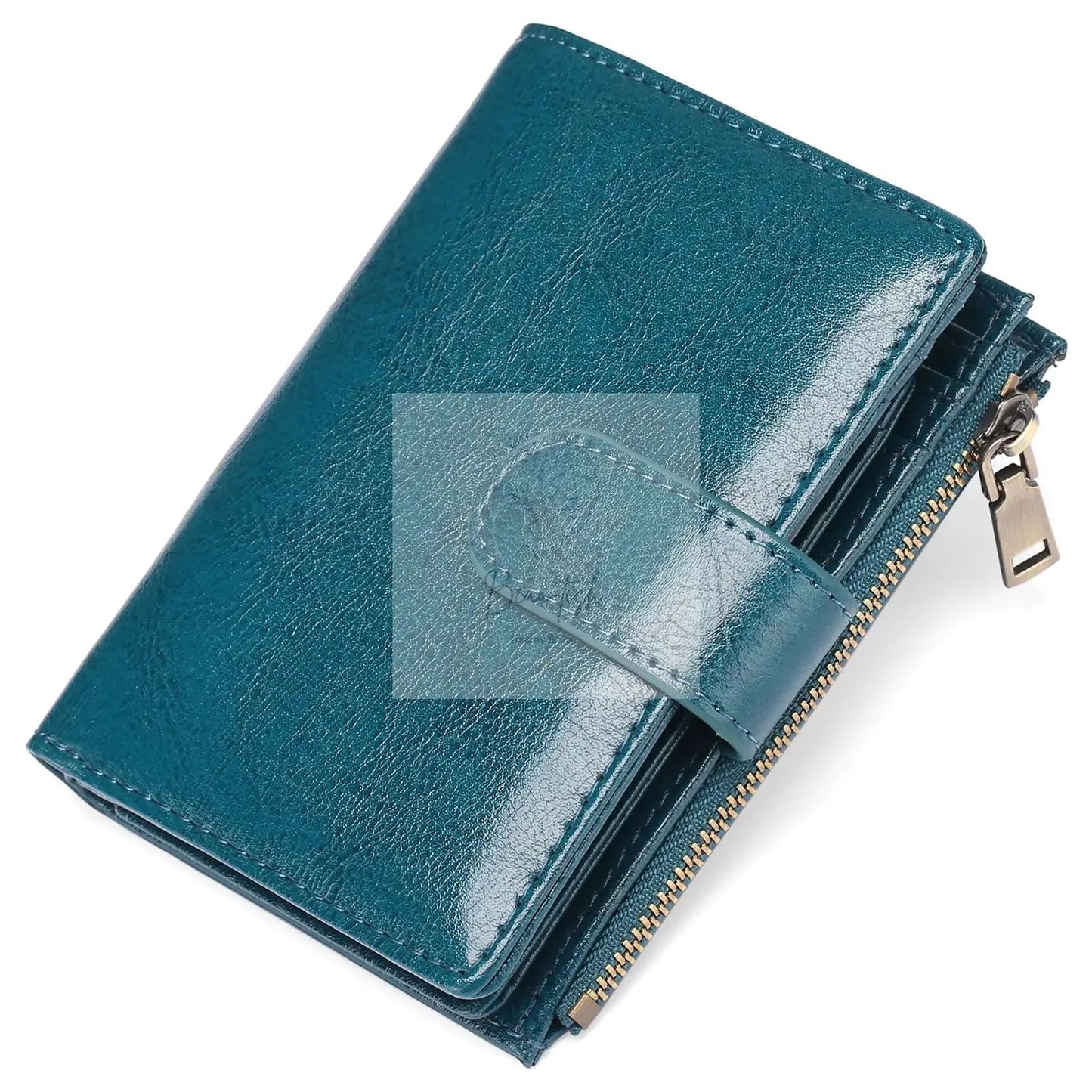 Solid Color Leather Wallet
