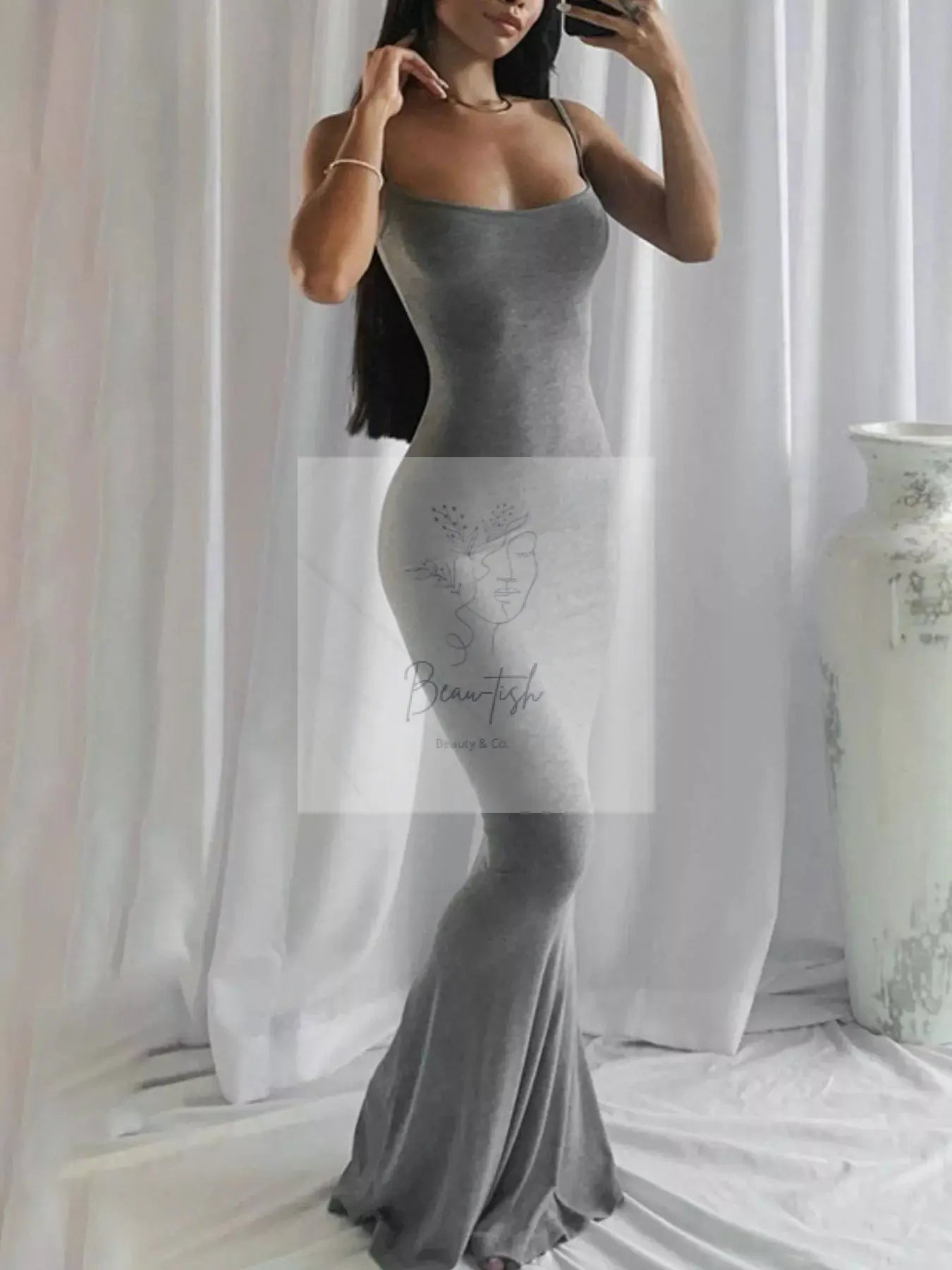 Spaghetti Strap Bodycon Maxi Dress