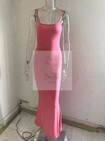 Spaghetti Strap Bodycon Maxi Dress