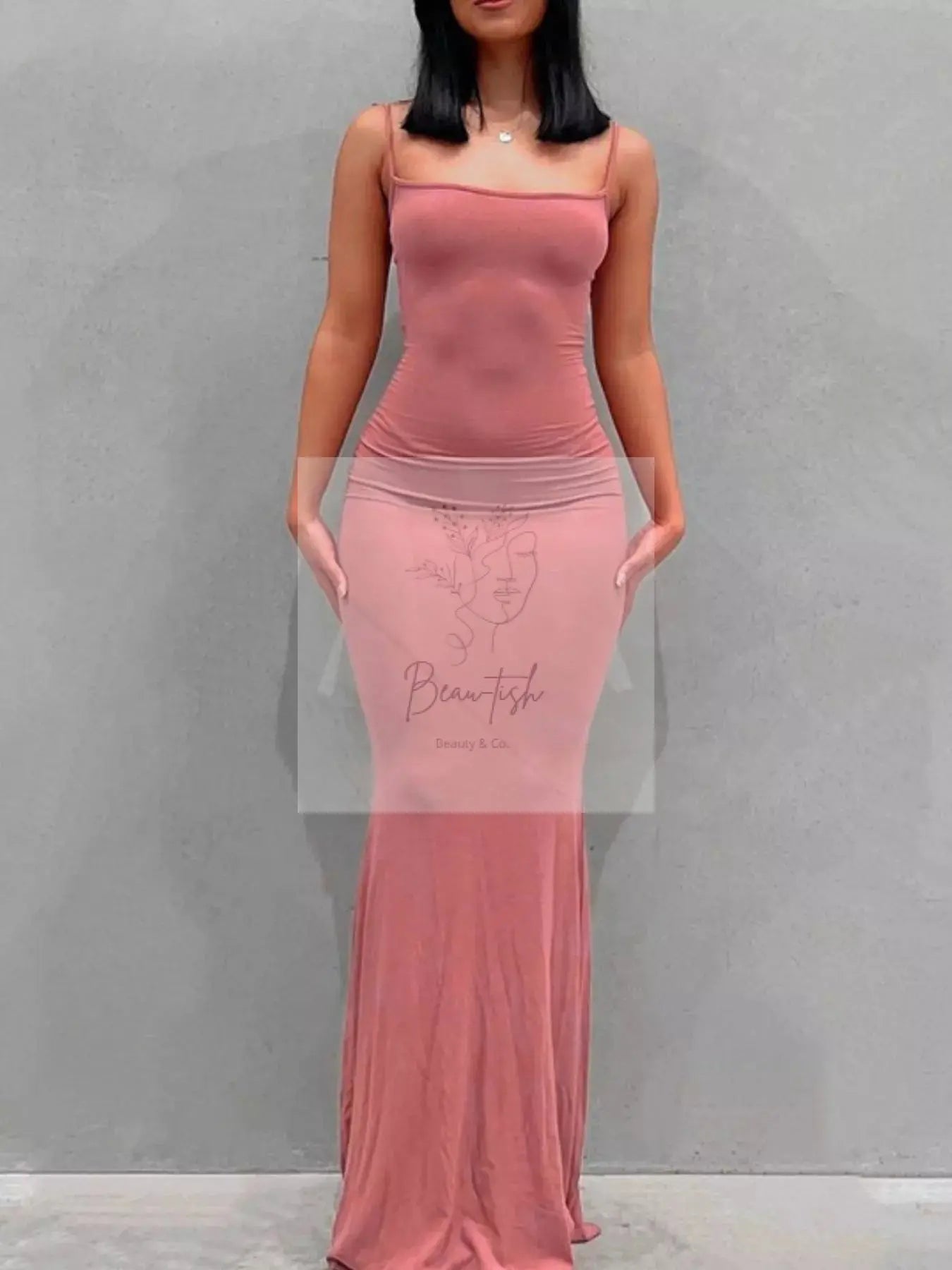 Spaghetti Strap Bodycon Maxi Dress
