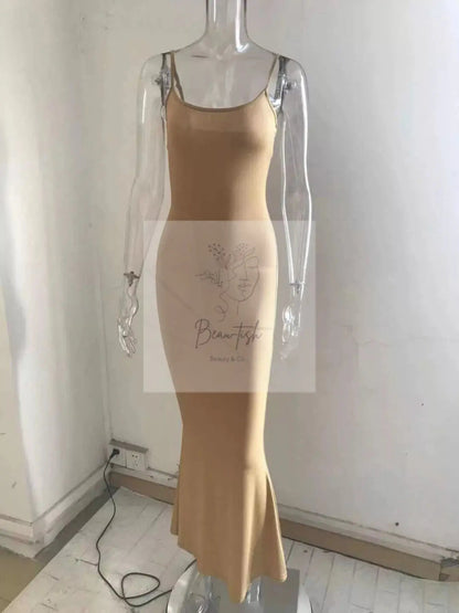Spaghetti Strap Bodycon Maxi Dress