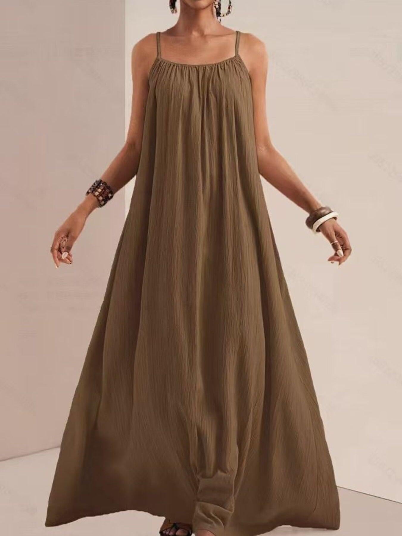 Spaghetti Strap Flowy Maxi Dress
