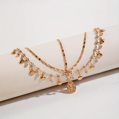 Sparkling Fashion Bridal Wedding Forehead Hair Accessory - Middle Eastern Indian Style Tassel Head Chain