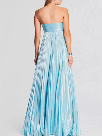 Split Sweetheart Neck Tube Maxi Dress