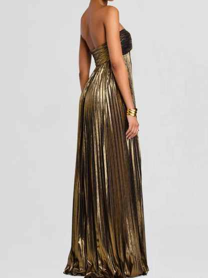 Split Sweetheart Neck Tube Maxi Dress
