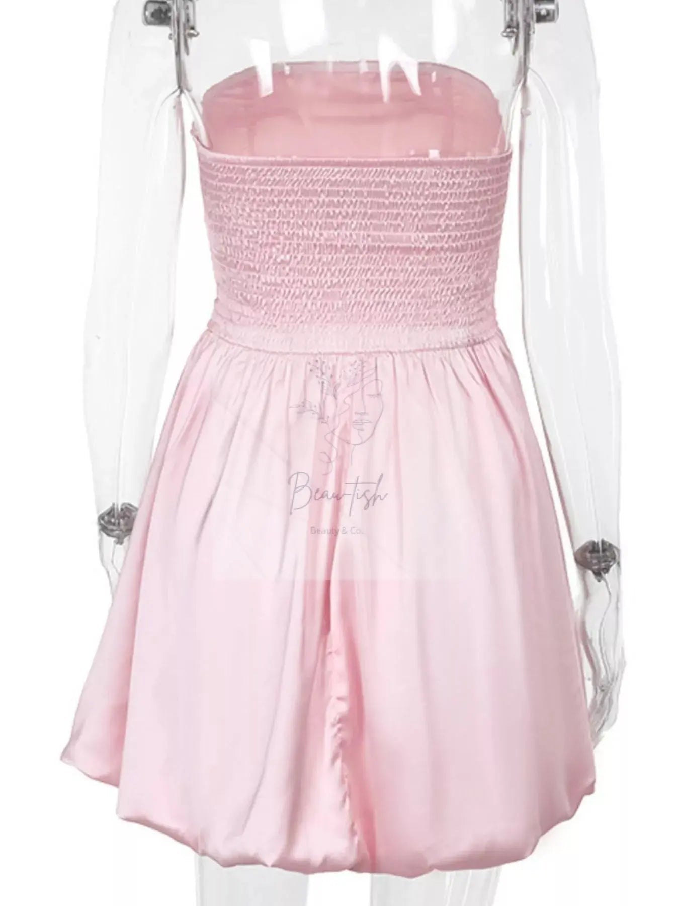 Strapless Ruched Mini Bubble Dress