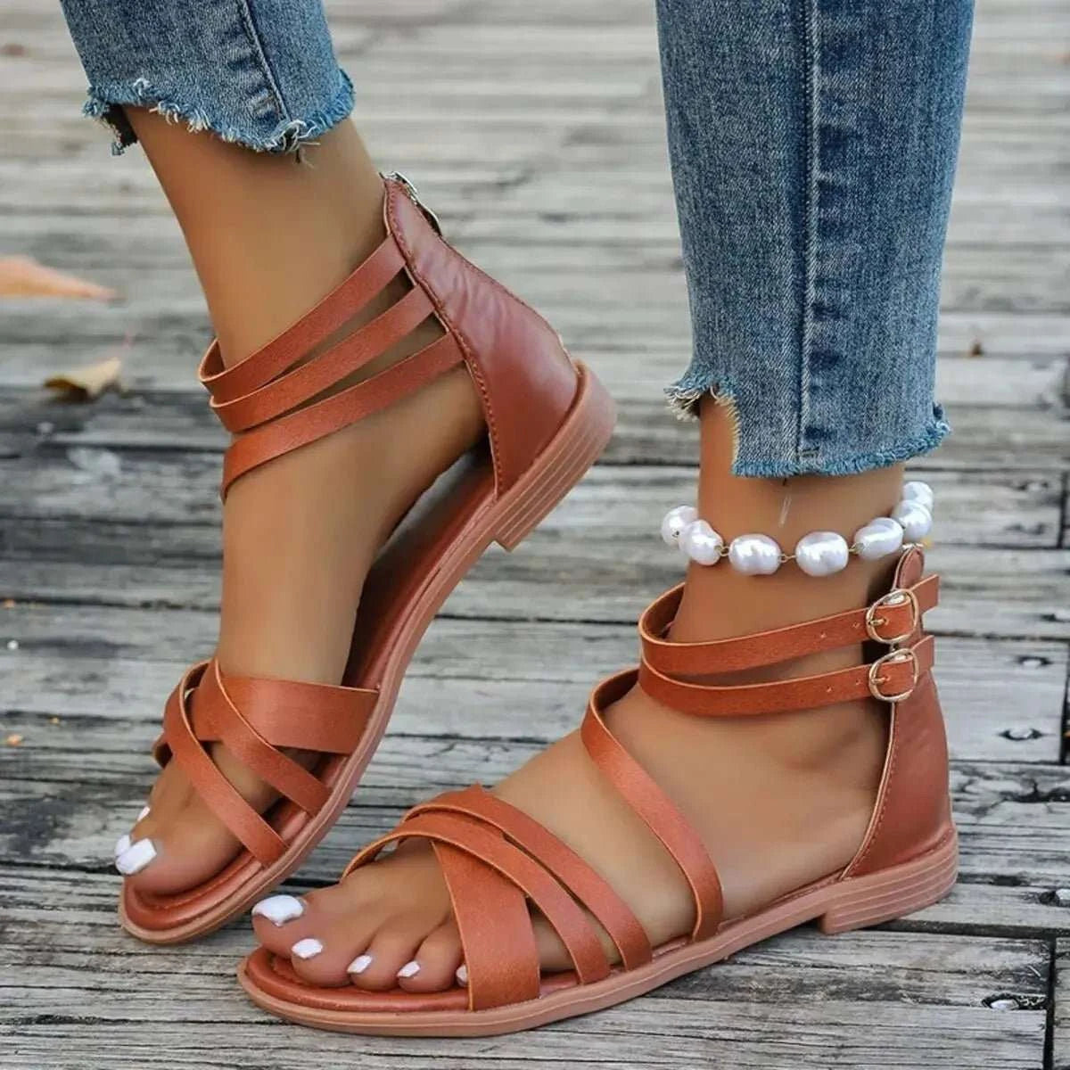 Strappy Flat Sandals