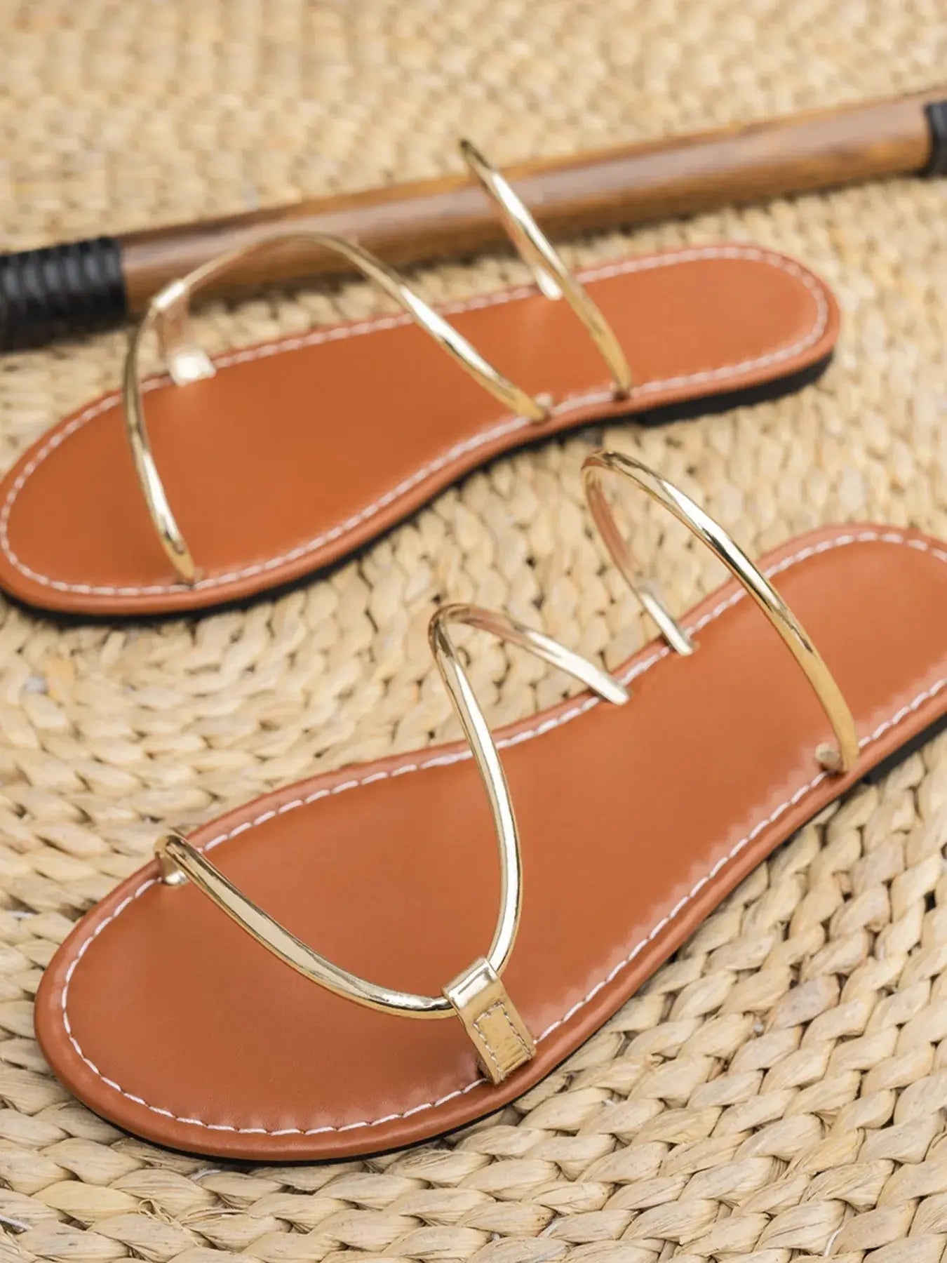 Strappy Leather Flat Sandals
