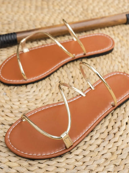 Strappy Leather Flat Sandals