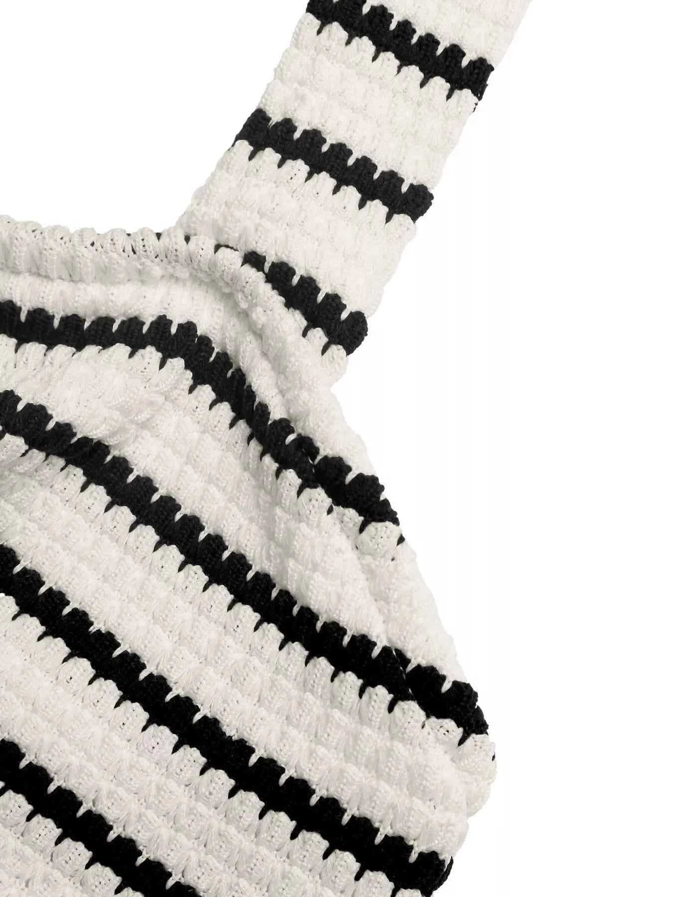 Striped Halter Neck Knit Mini Dress