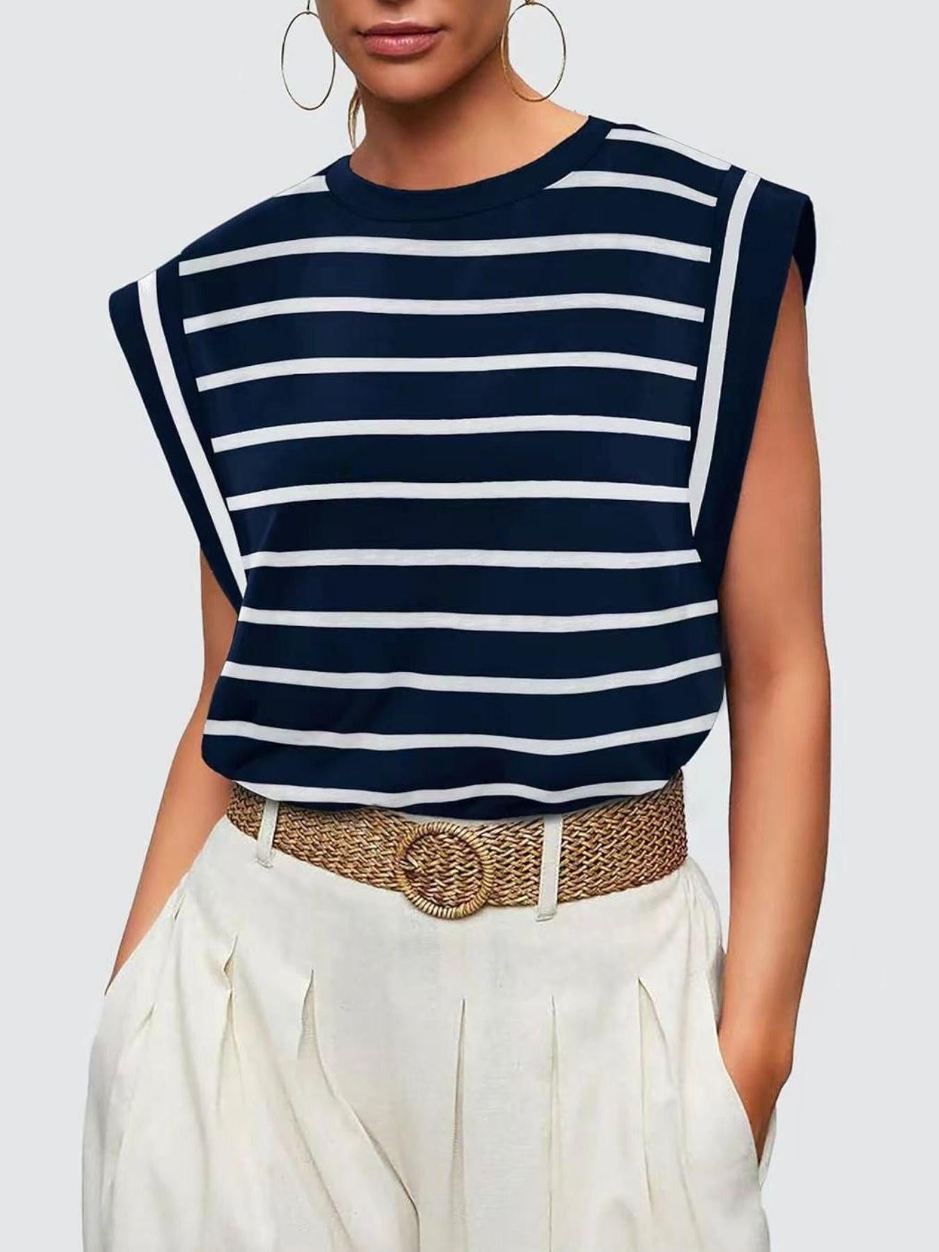 Striped Round Neck Tank