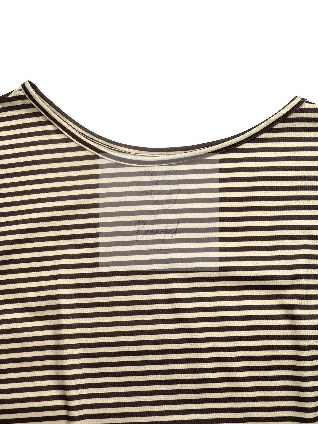 Striped Single Shoulder T-Shirt