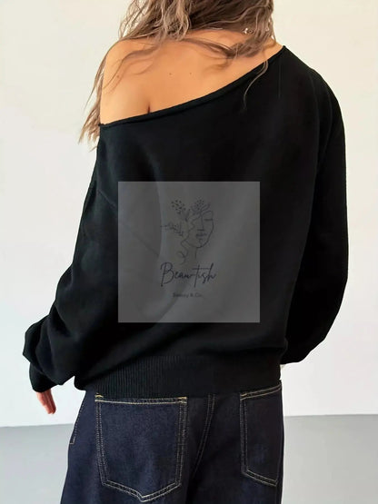 Studded Single Shoulder Knit Top
