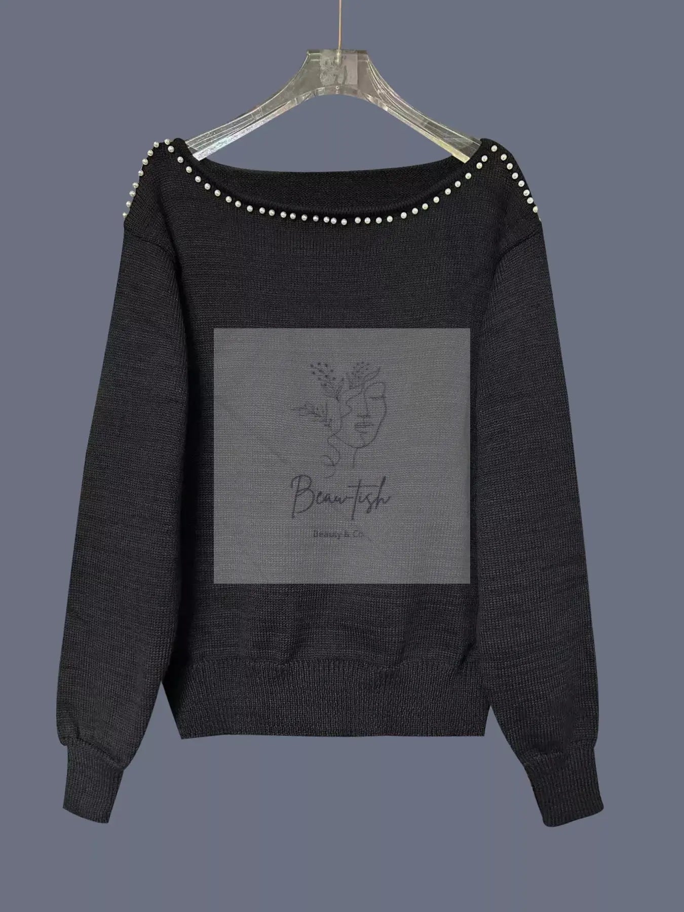 Studded Single Shoulder Knit Top