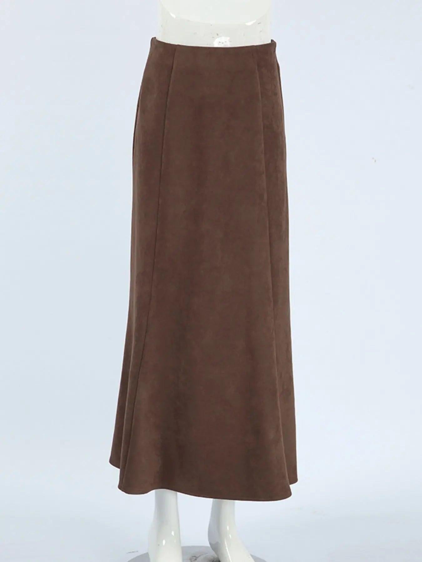 Suede Midi Skirt
