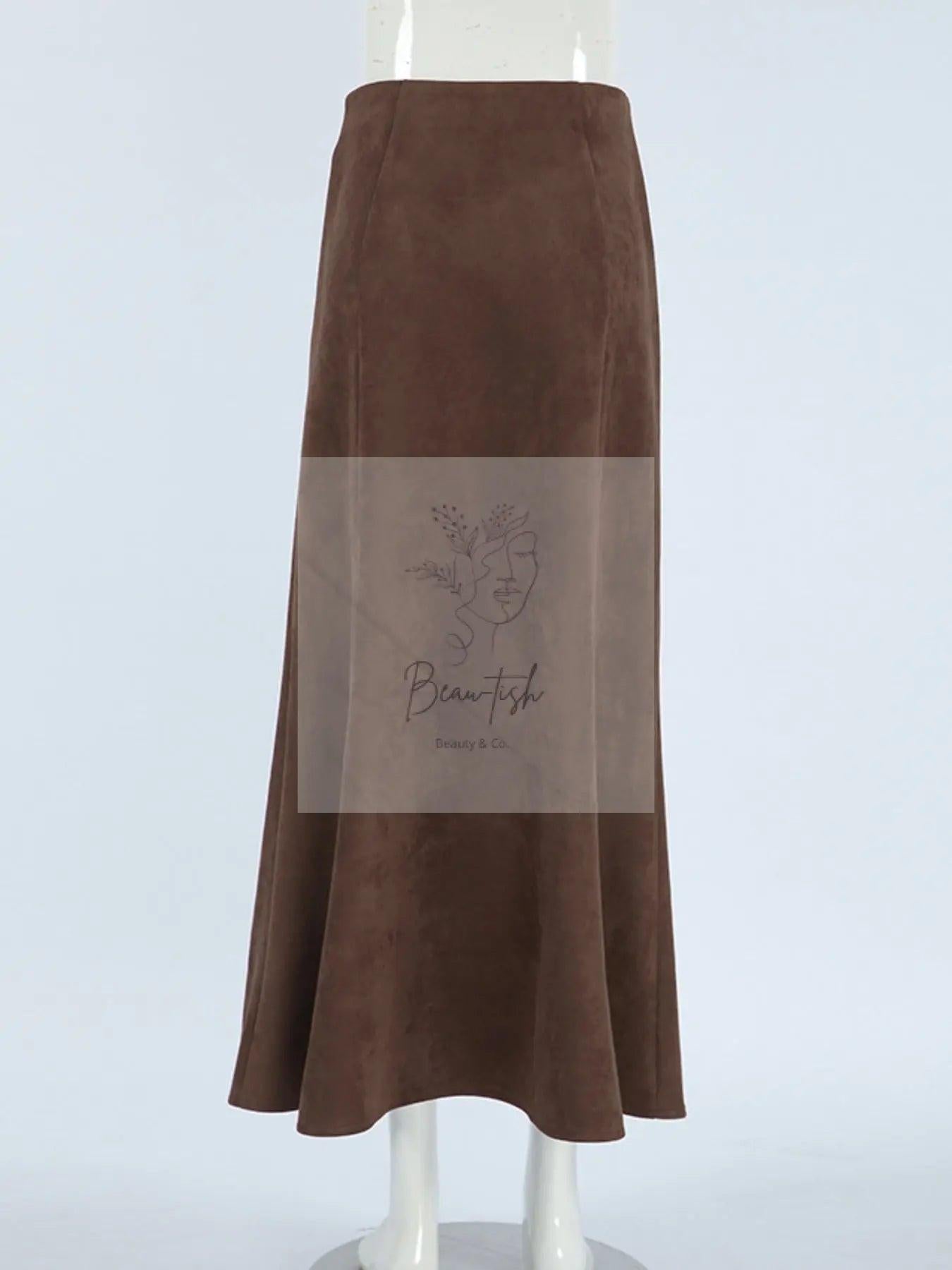 Suede Midi Skirt