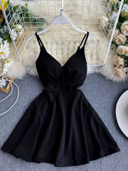 Surplice Spaghetti Strap Mini Dress