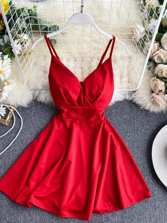 Surplice Spaghetti Strap Mini Dress
