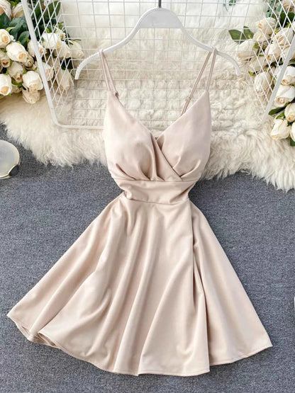 Surplice Spaghetti Strap Mini Dress