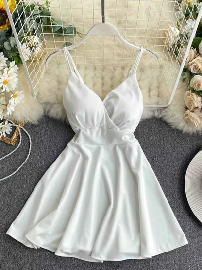 Surplice Spaghetti Strap Mini Dress