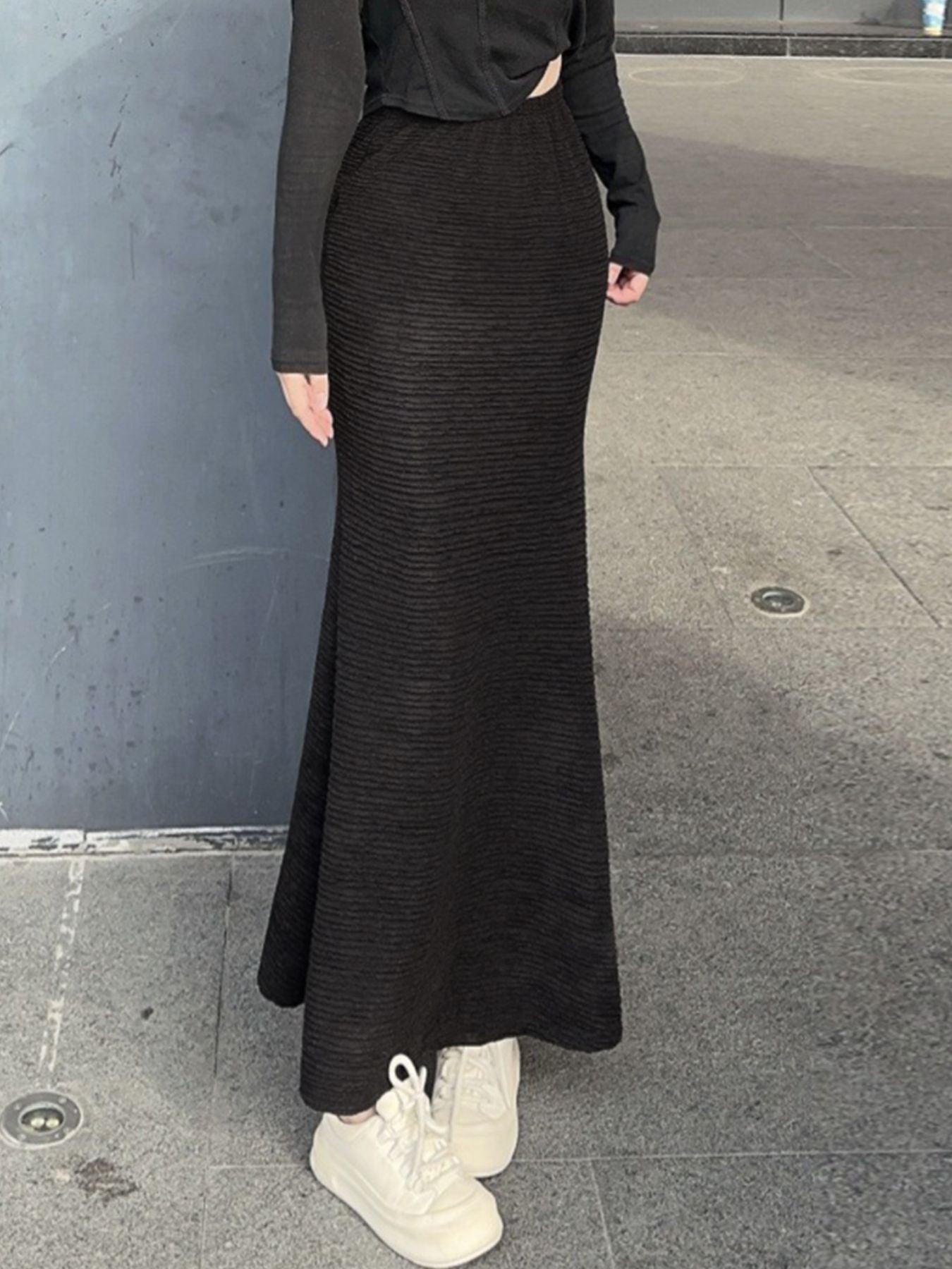 Textured Knit Mermaid Skirt