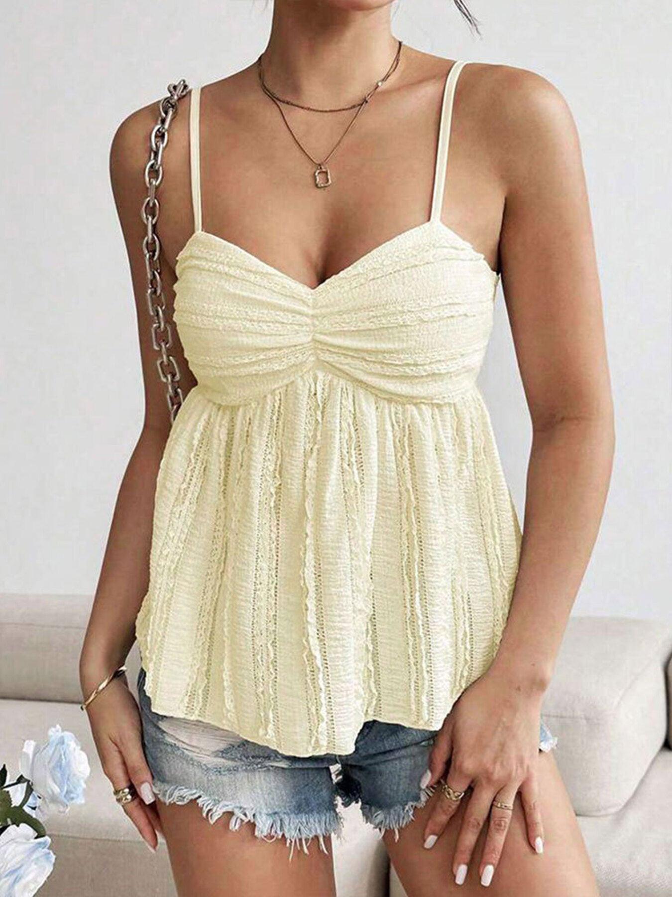 Textured Sweetheart Neck Cami