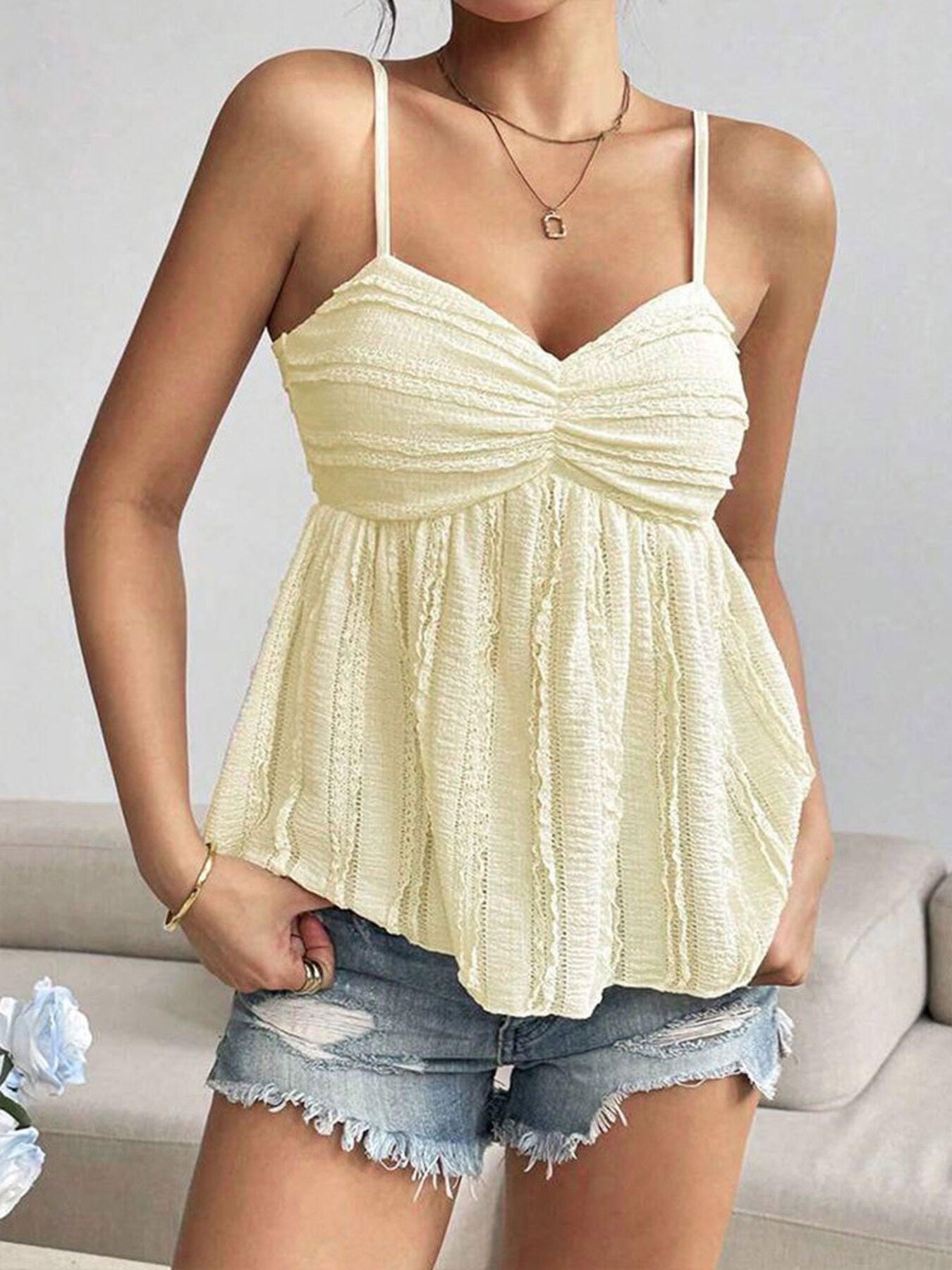 Textured Sweetheart Neck Cami