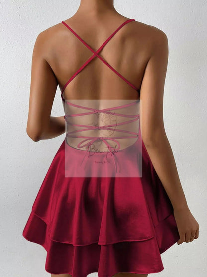 Tie Back Layered Cami Dress