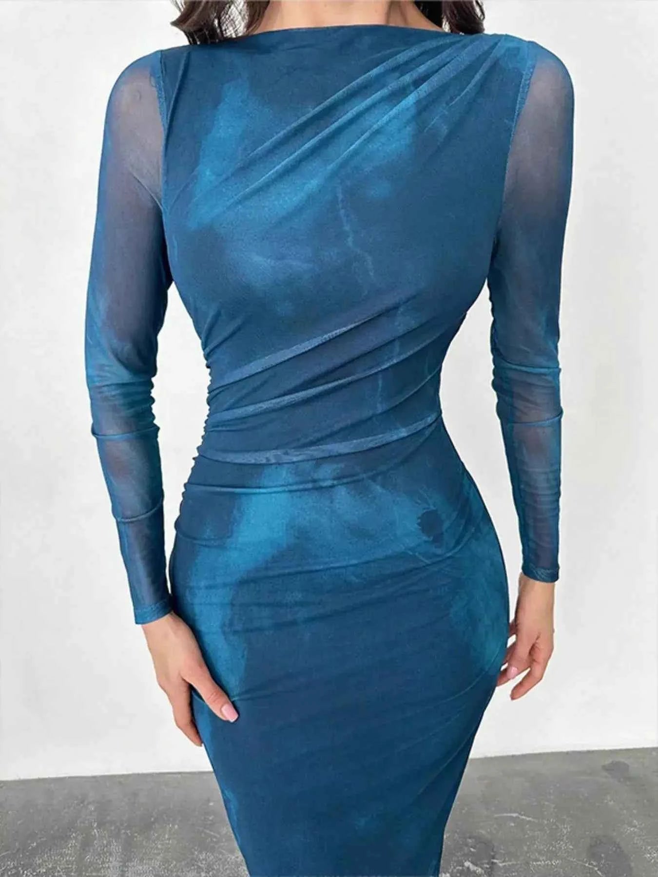 Tie-Dye Bodycon Maxi Dress