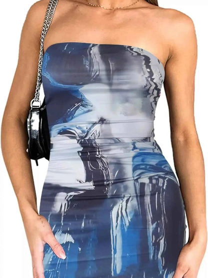 Tie-dye Bodycon Mini Dress
