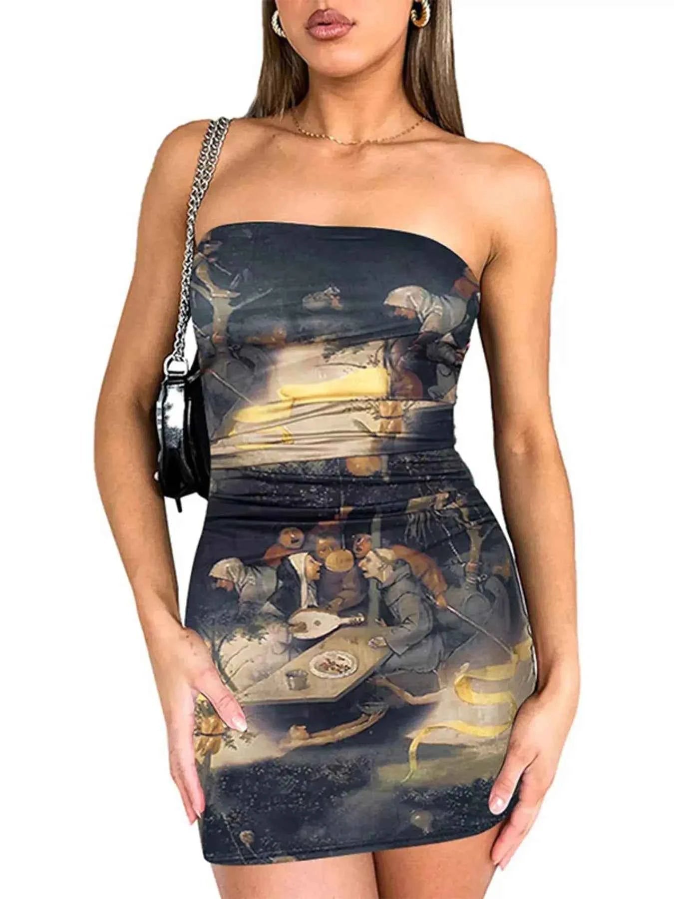 Tie-dye Bodycon Mini Dress