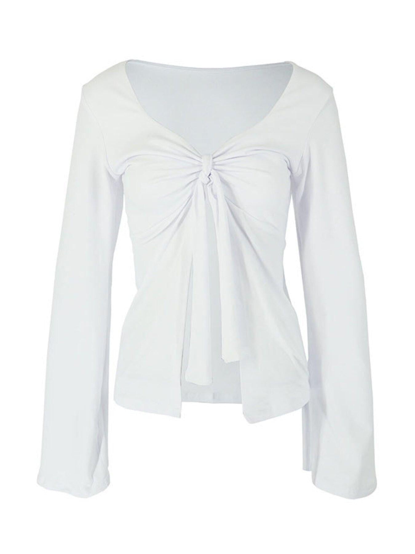 Tie-Front Long Sleeve T-Shirt