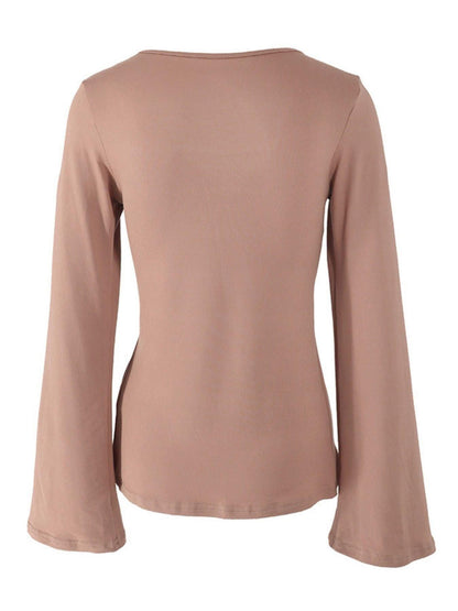 Tie-Front Long Sleeve T-Shirt