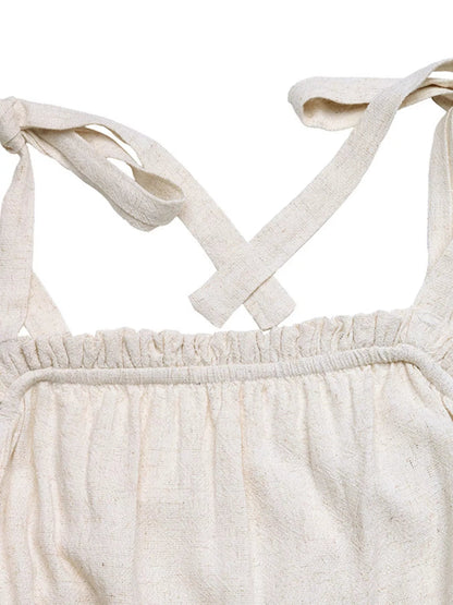 Tie Strap Tassel Hem Romper