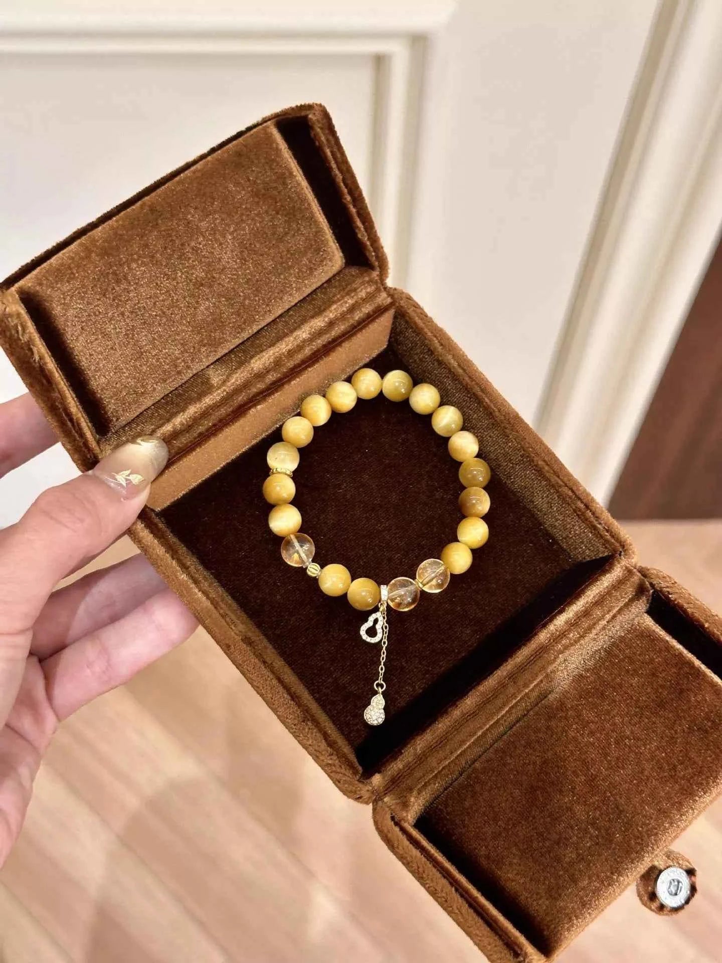 Tiger Eye Gourd Charm Bracelet
