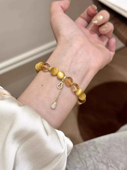 Tiger Eye Gourd Charm Bracelet