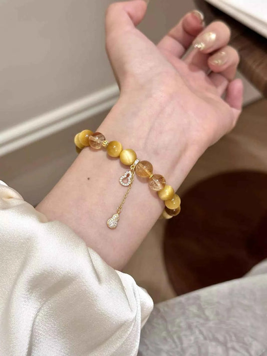 Tiger Eye Gourd Charm Bracelet