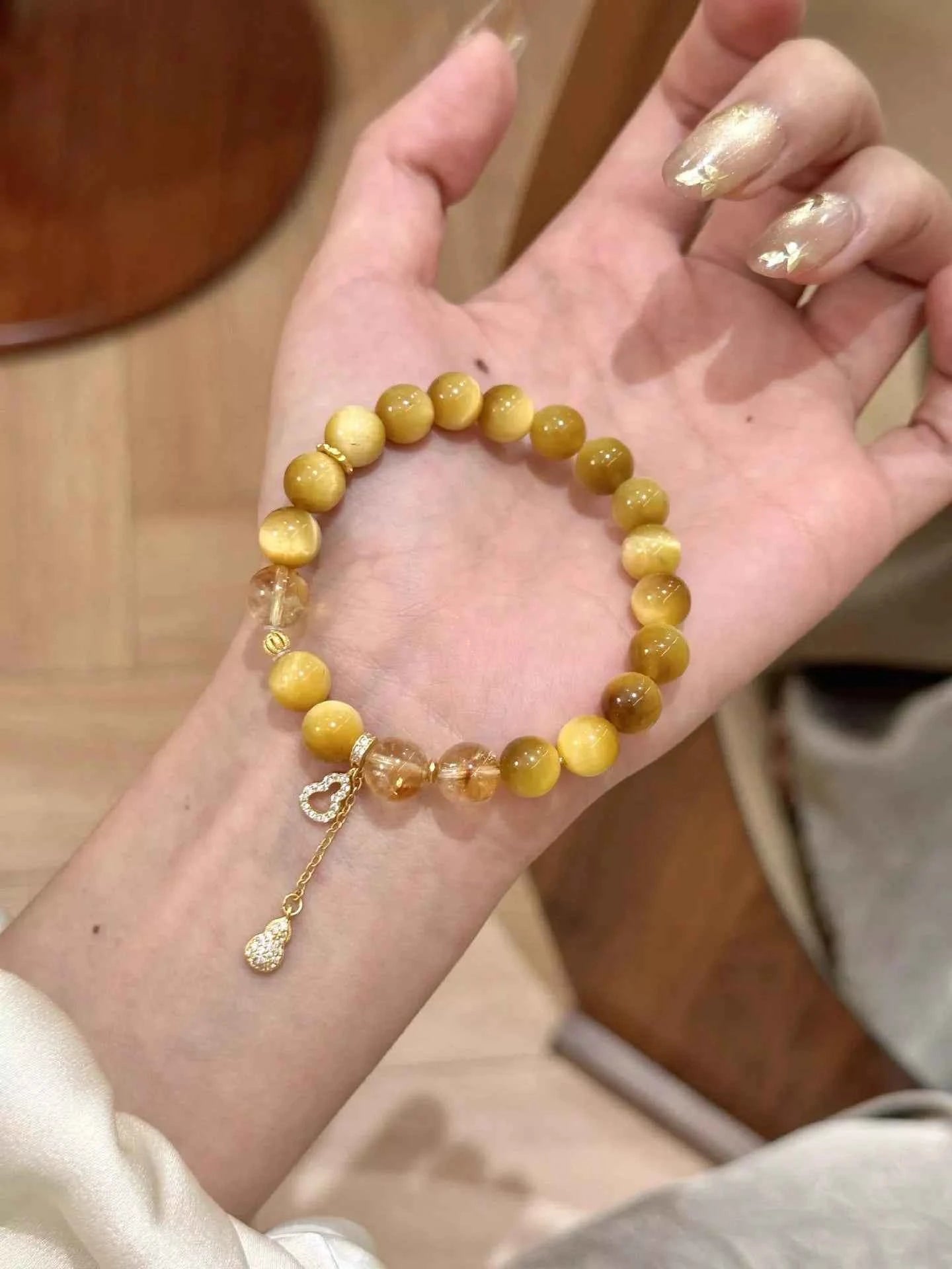 Tiger Eye Gourd Charm Bracelet