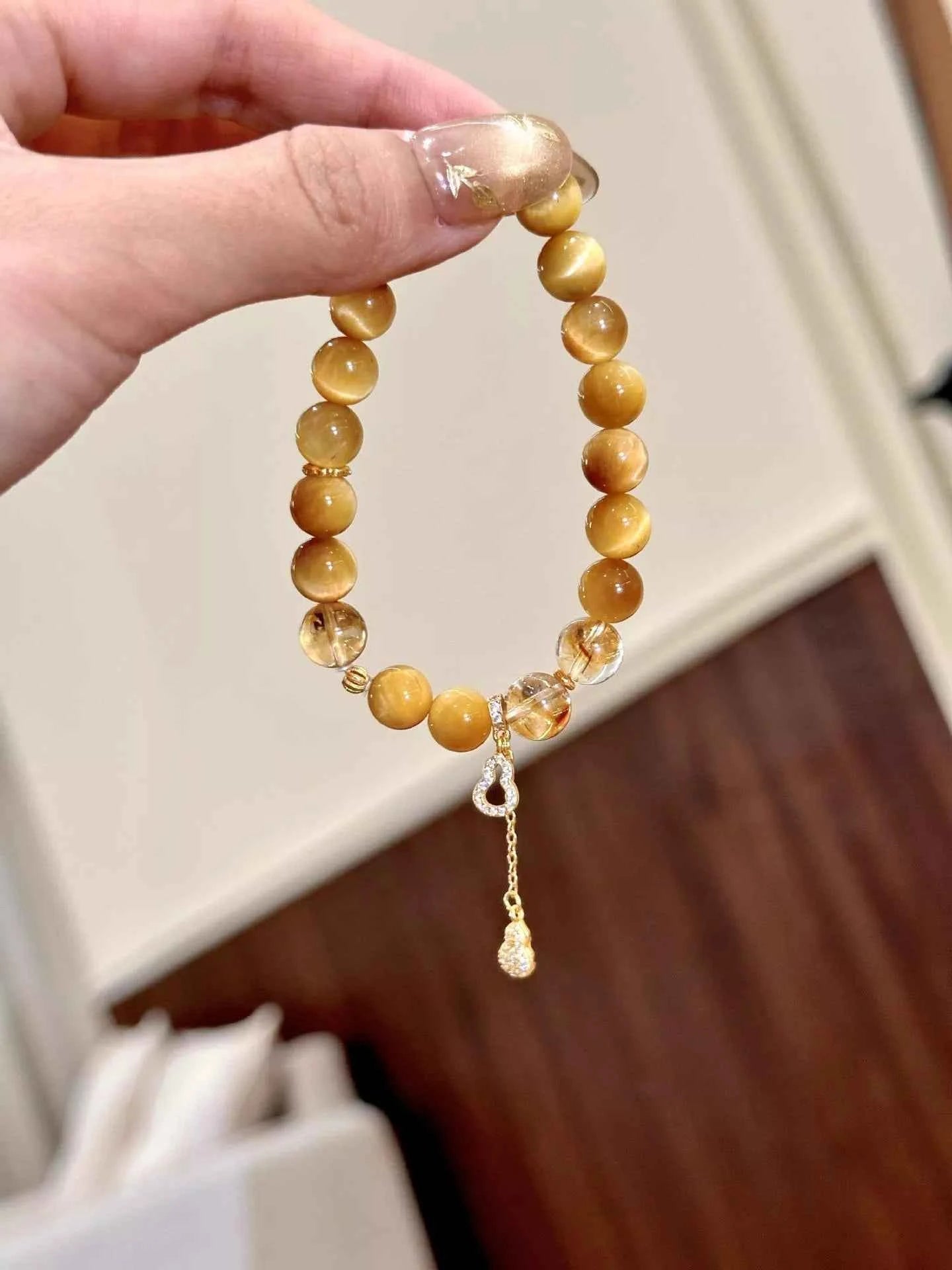 Tiger Eye Gourd Charm Bracelet