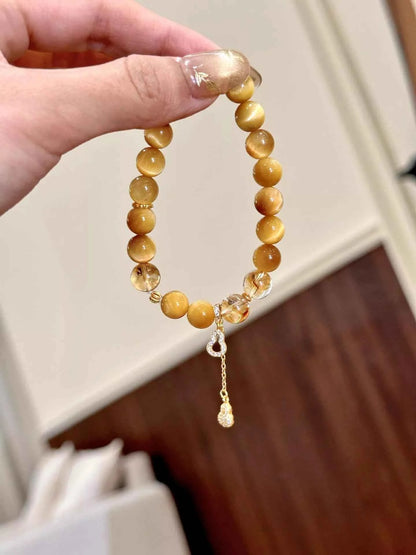 Tiger Eye Gourd Charm Bracelet