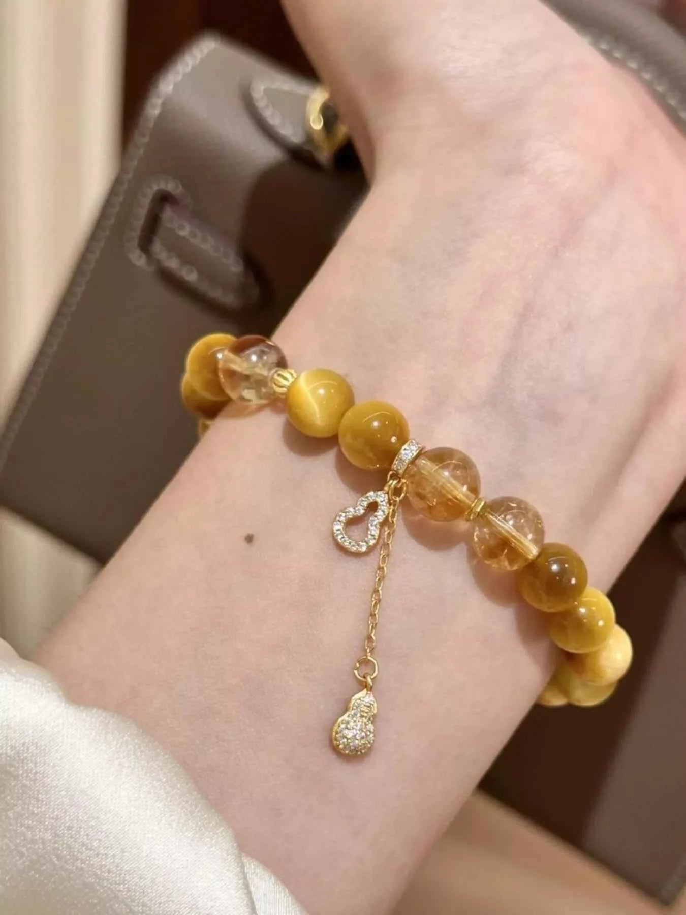 Tiger Eye Gourd Charm Bracelet