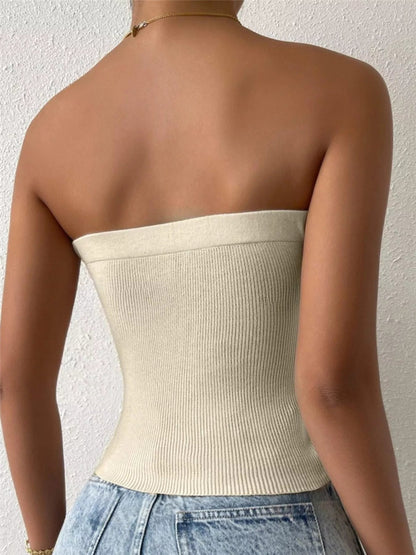 Twist-Front Ribbed Knit Tube