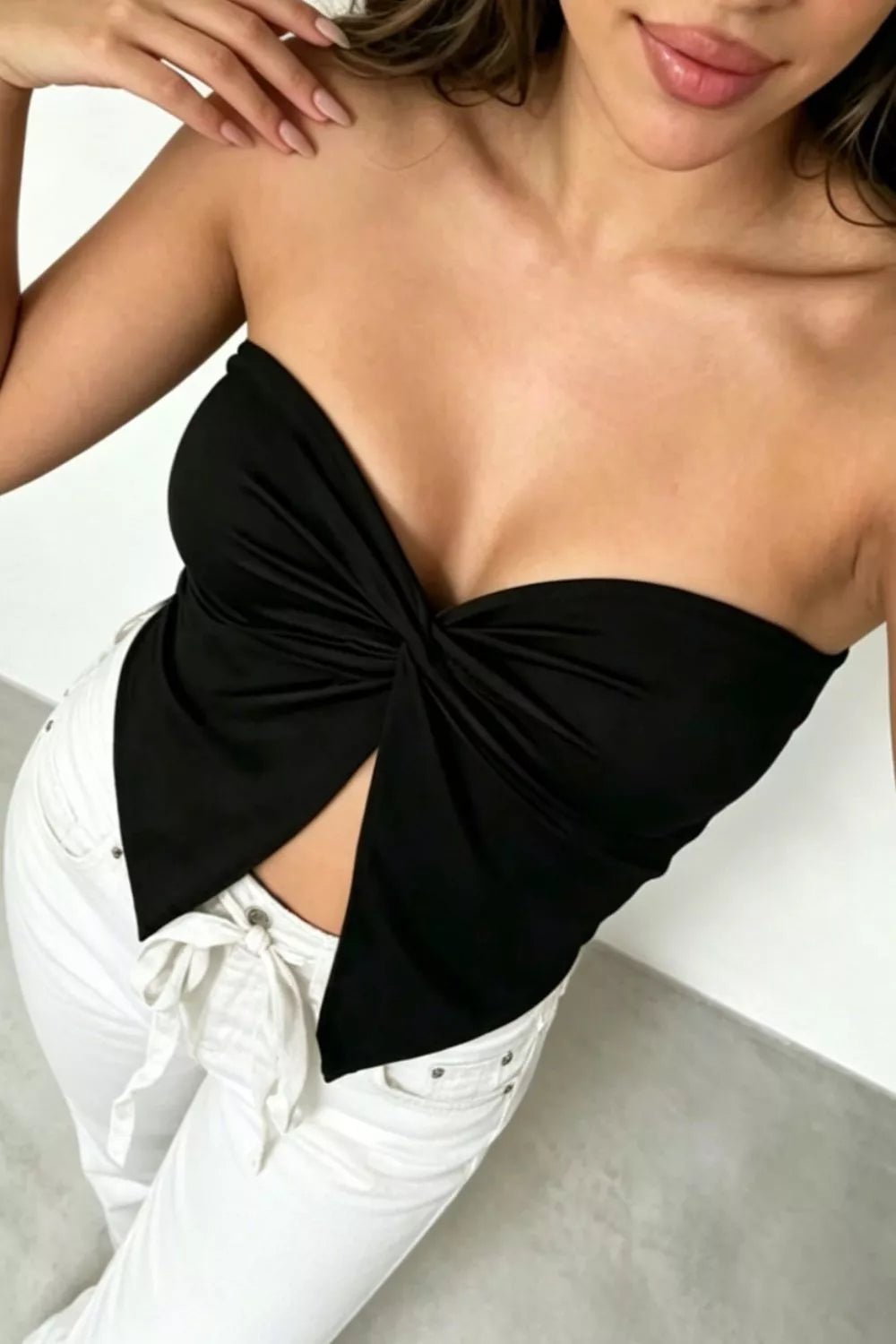 Twist Front Stretch Tube Top