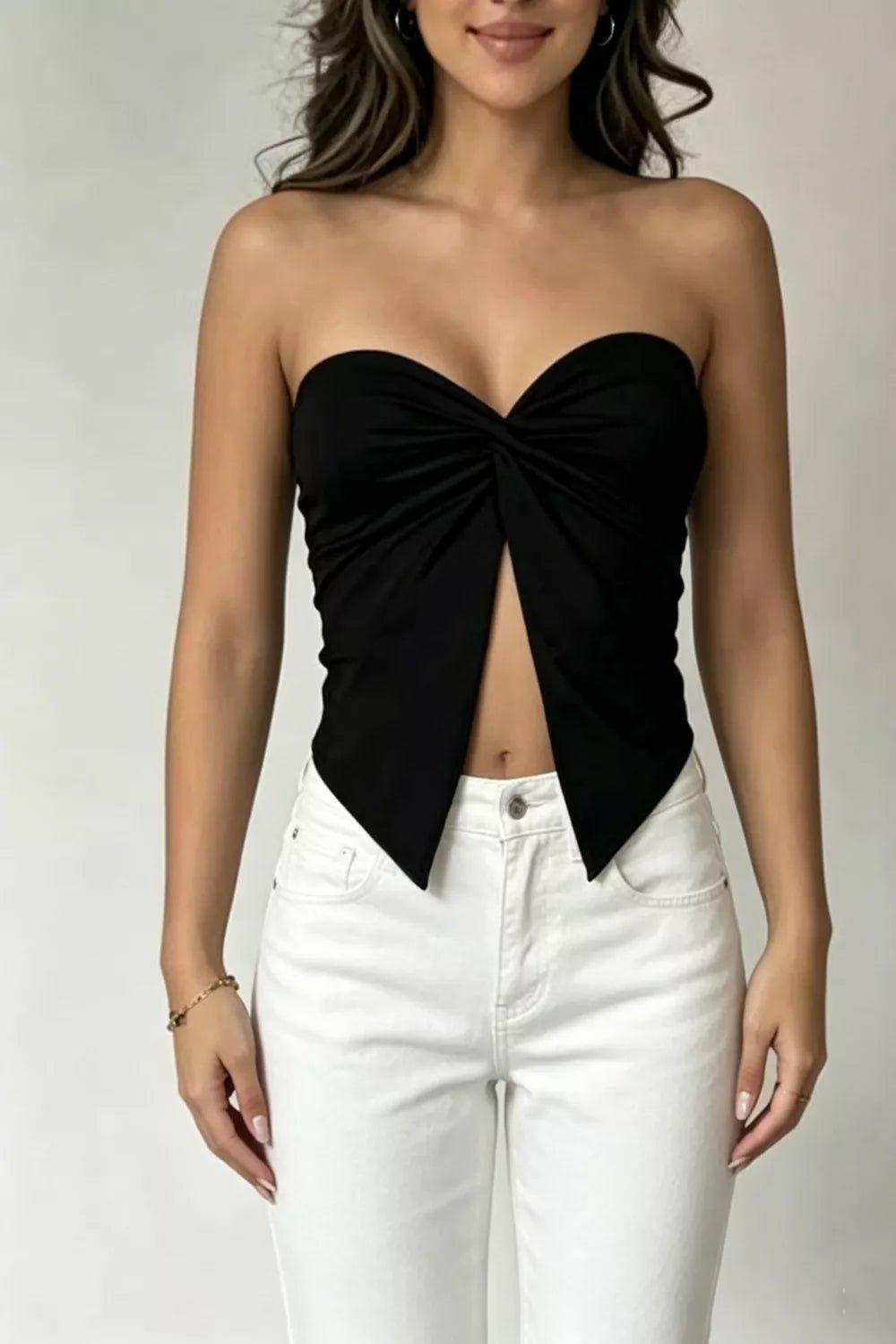 Twist Front Stretch Tube Top