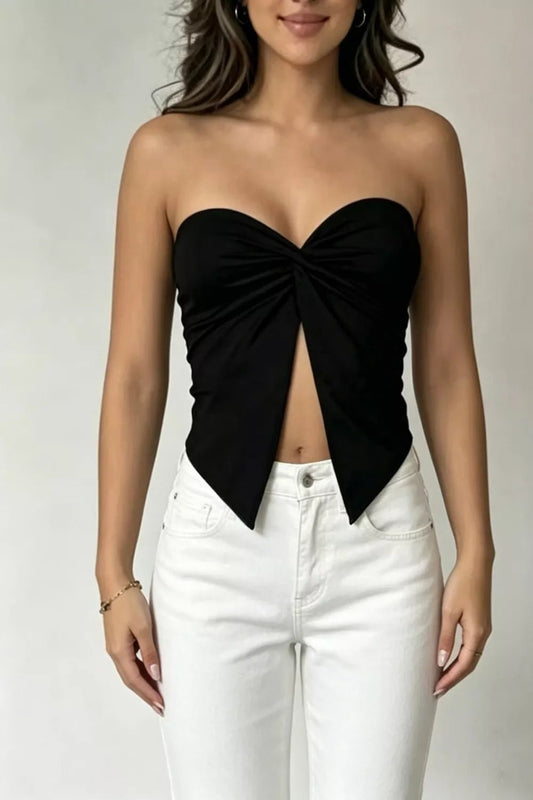 Twist Front Stretch Tube Top