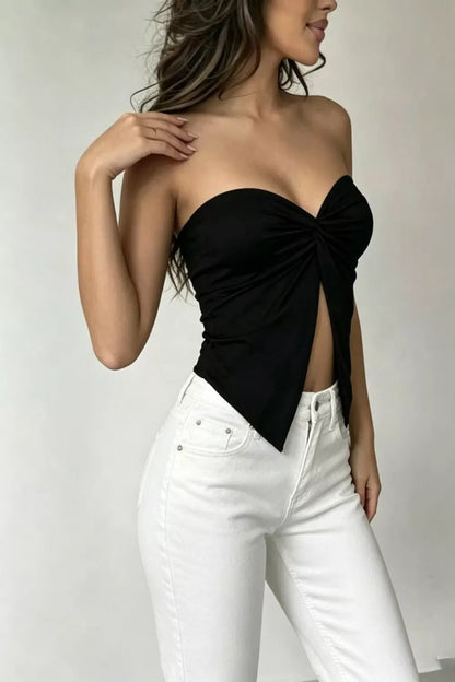Twist Front Stretch Tube Top