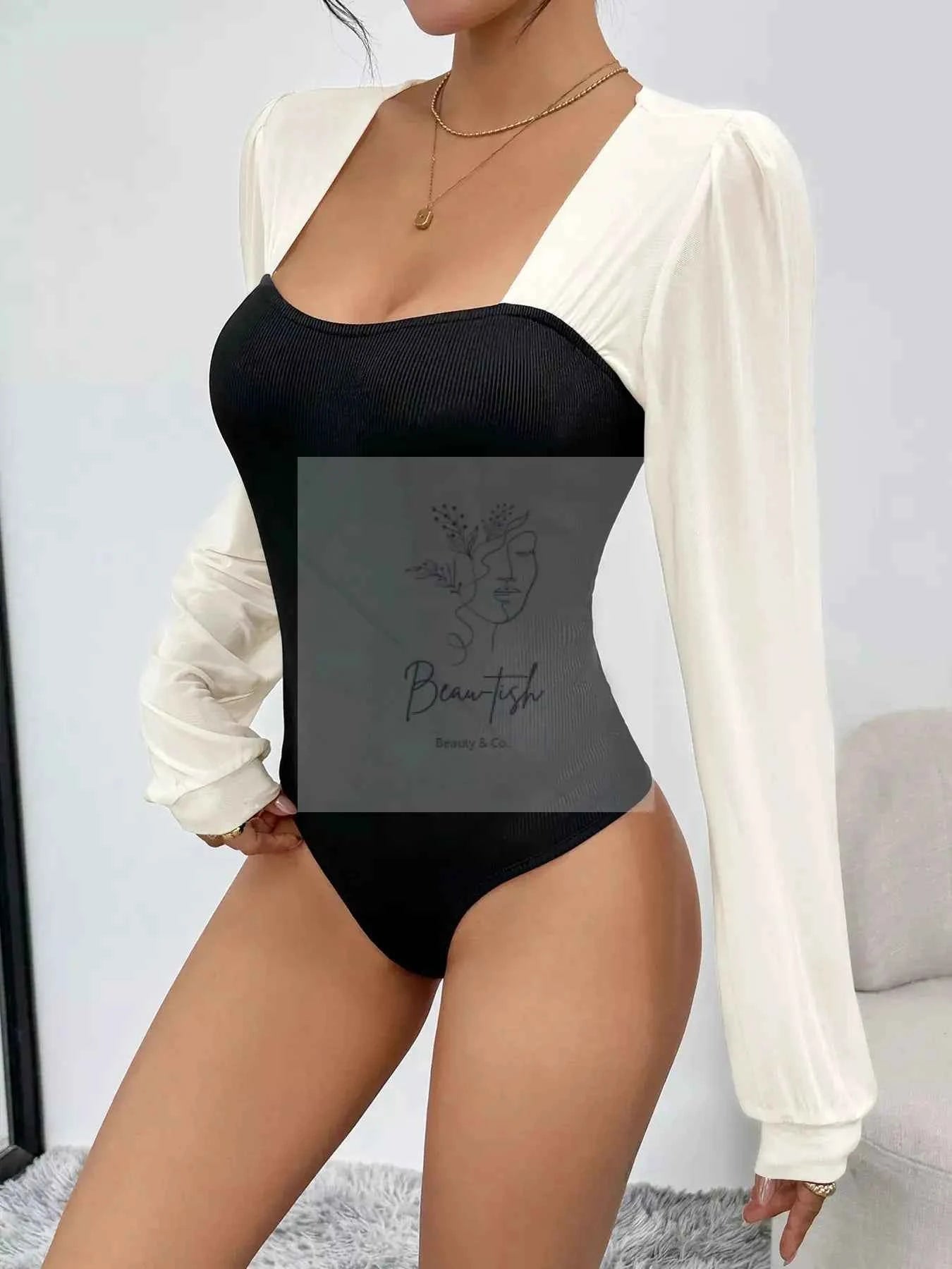 Two - Tone Long Sleeve Bodysuit