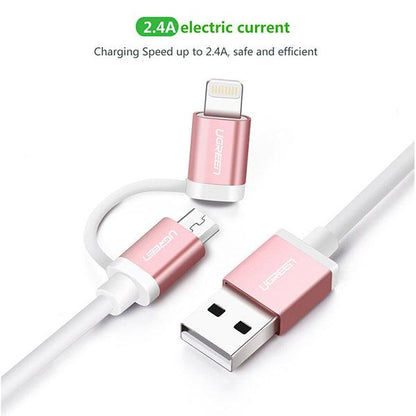 UGREEN Micro - USB to USB Cable with MFI Certified iPhone Adapter 1M (30470)