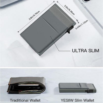 Ultra-Slim Pop-Up Card Holder Wallet with RFID Blocking(Red + Red Card Holder)